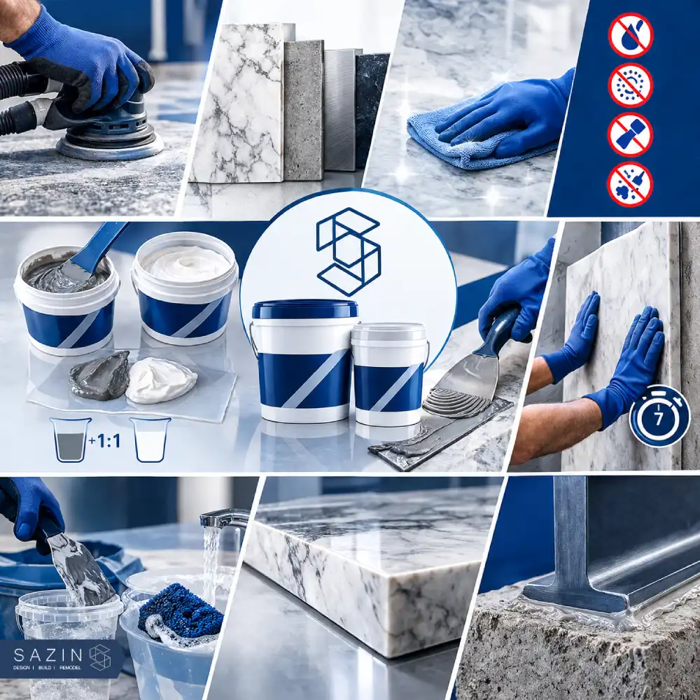 مراحل اجرای چسب مگاپوکسی PF